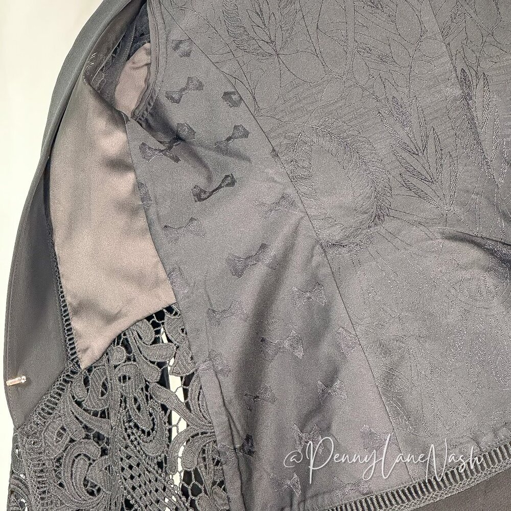 Ted Baker Liela Sheer Lace Panel Jacket Size 2 Black - Picture 8 of 11